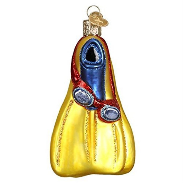 Old World Christmas Blown Glass Ornament for Christmas Tree, Swim Skis and Flippers