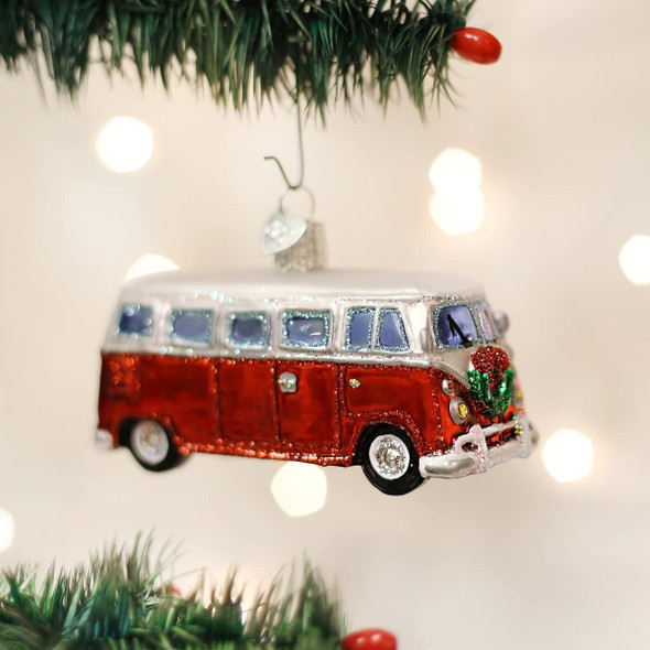 Old World Christmas Glass Blown Ornament, Camper Van (With OWC Gift Box)