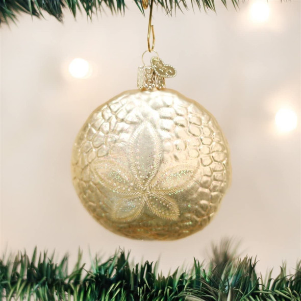 Old World Christmas Glass Blown Ornament for Christmas Tree, Sand Dollar