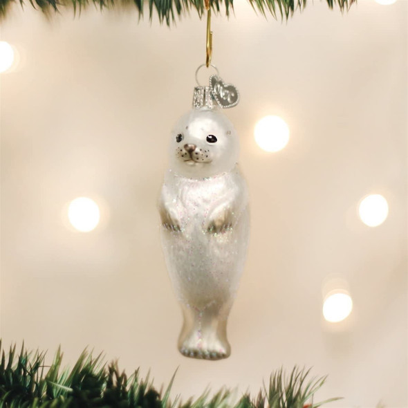 Old World Christmas Glass Blown Ornament for Christmas Tree, Seal Pup