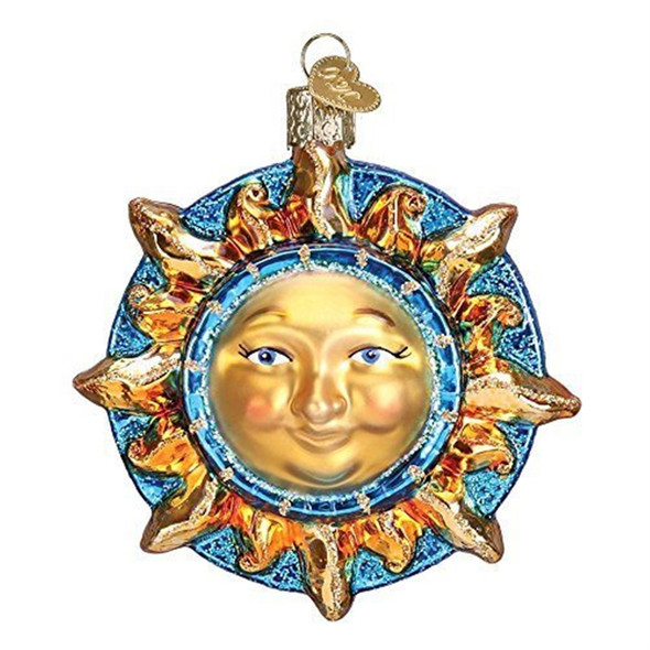 Old World Christmas Glass Blown Ornament for Christmas Tree, Fanciful Sun