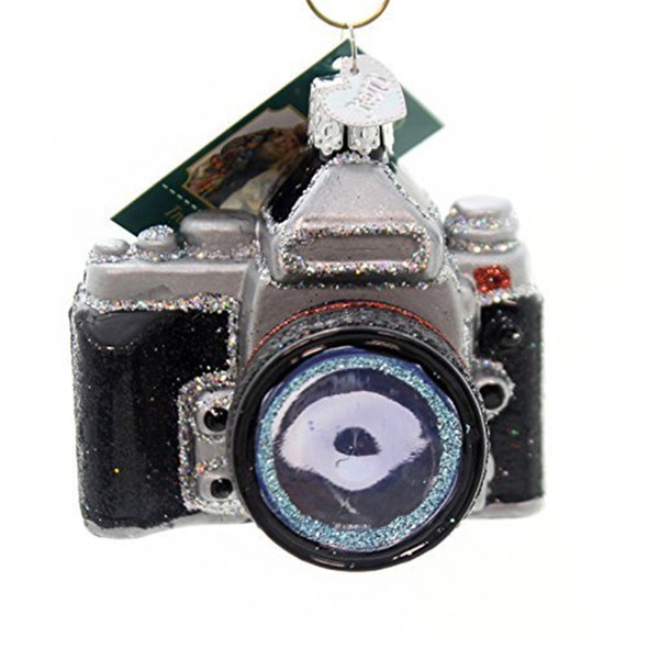 Old World Christmas Glass Blown Christmas Ornament, Camera (With OWC Gift Box)