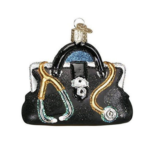 Old World Christmas Blown Glass Ornament for Christmas Tree, Doctor's Bag