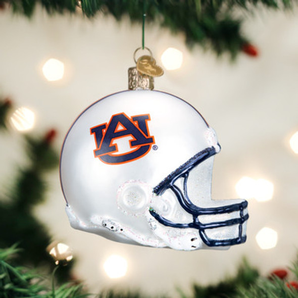 Old World Christmas Glass Blown Ornament, Auburn Football Helmet (With OWC Gift Box)