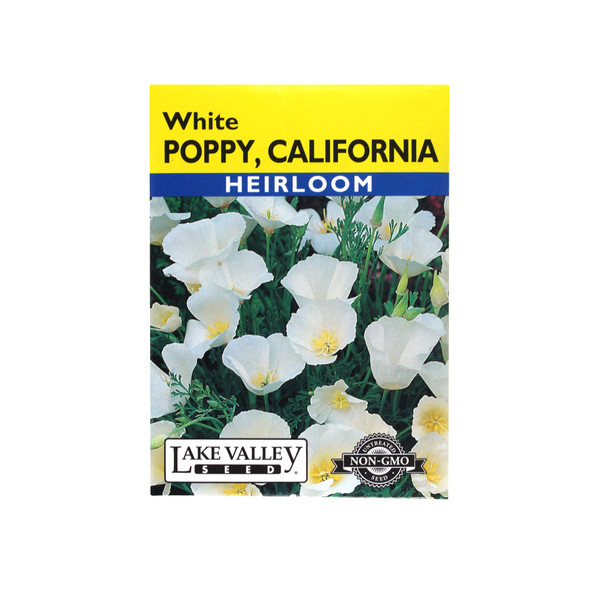 Lake Valley Seed Poppy, California White Heirloom Flowers, 0.5g