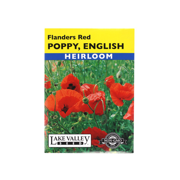 Lake Valley Seed Poppy, English Flanders Red Heirloom, 0.5g