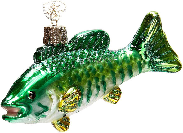 Old World Christmas Blown Glass Ornament for Christmas Tree, Smallmouth Bass