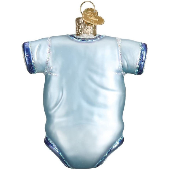 Old World Christmas Blown Glass Ornament for Tree, Blue, Baby Onesie