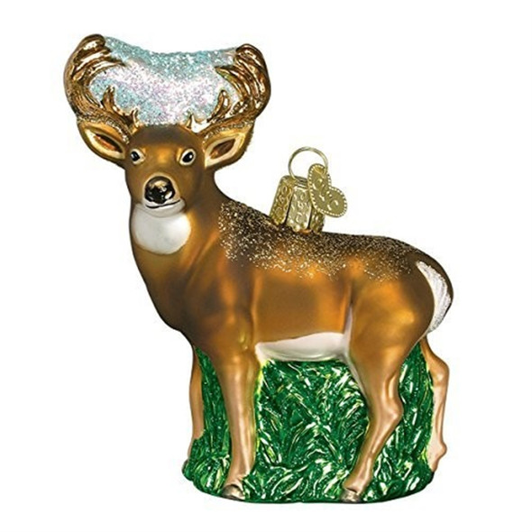 Old World Christmas Glass Blown Ornament for Christmas Tree, Whitetail Deer