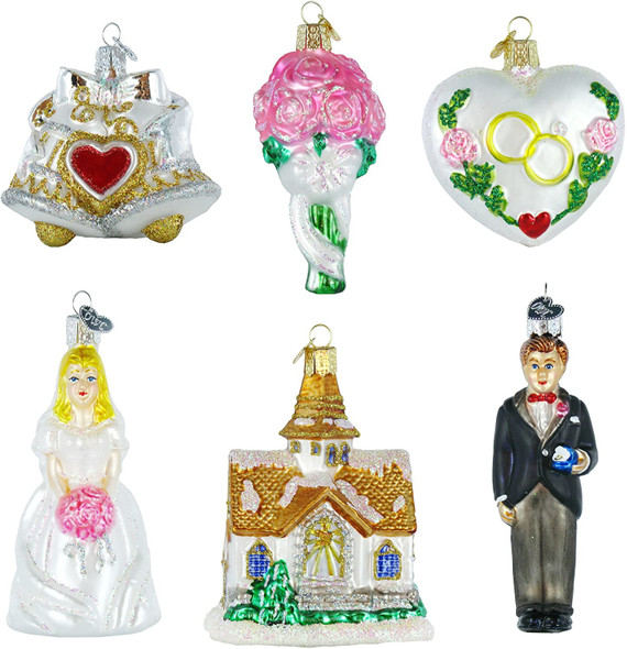 Old World Christmas Wedding Collection Ornament Box Set