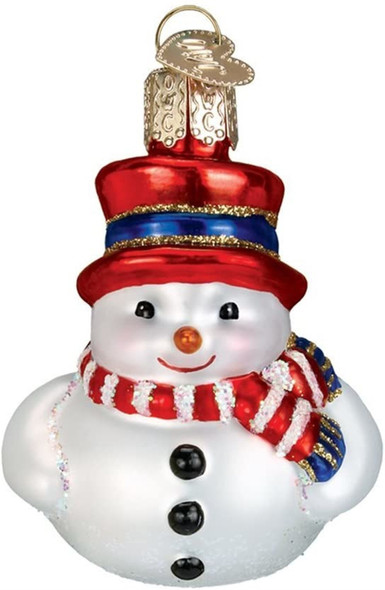Old World Christmas Blown Glass Ornaments, Mini Snowmen (Pack of 6)