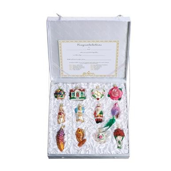 Old World Christmas Bride's Tree Glass Ornament 12 Piece Set