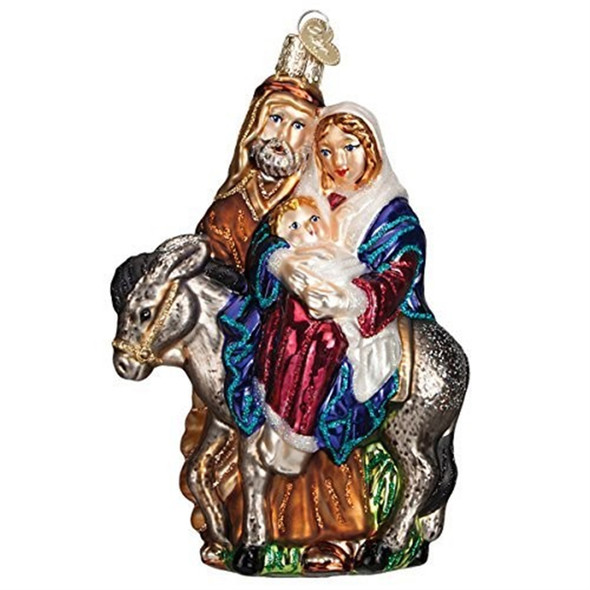 Old World Christmas Blown Glass Ornament for Christmas Tree, Flight to Egypt
