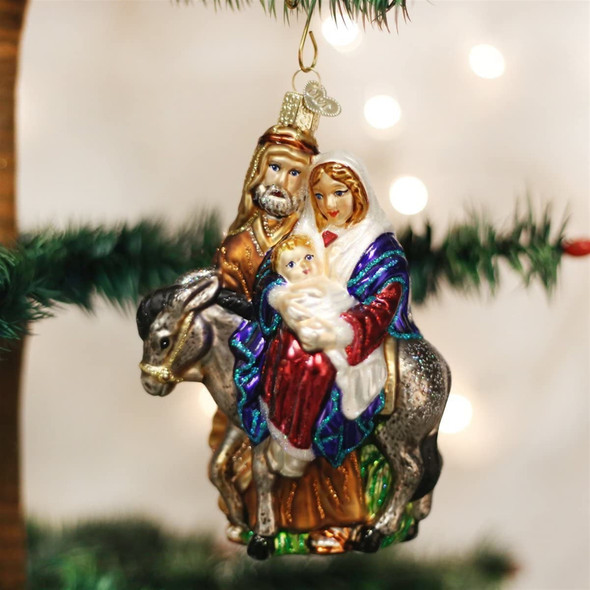 Old World Christmas Blown Glass Ornament for Christmas Tree, Flight to Egypt