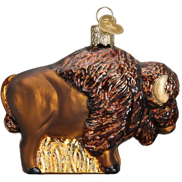 Old World Christmas Glass Blown Ornament for Christmas Tree, Buffalo