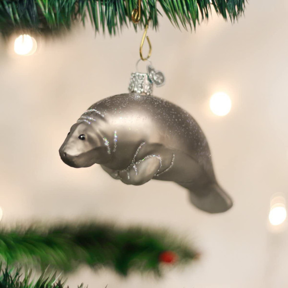 Old World Christmas Manatee Glass Blown Ornament