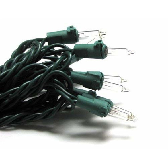 Good Tidings Indoor Outdoor Christmas Ultimate LiteLock String Lights, 100 Mini Bulbs, Green Wire, Lighted Length 41.5’