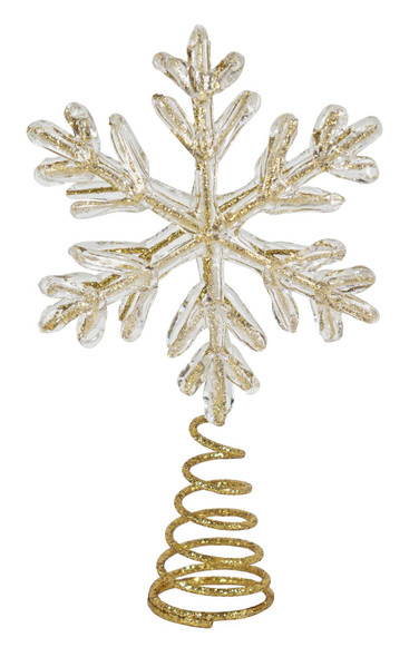 Kurt Adler Christmas/Holiday Snowflake Treetopper, Gold, 7" (1 Pack)