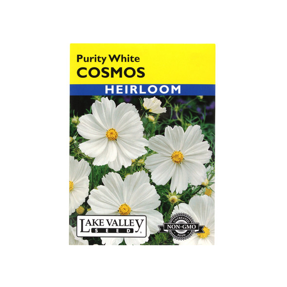 Lake Valley Seeds Cosmos, Purity White Heirloom, 1g