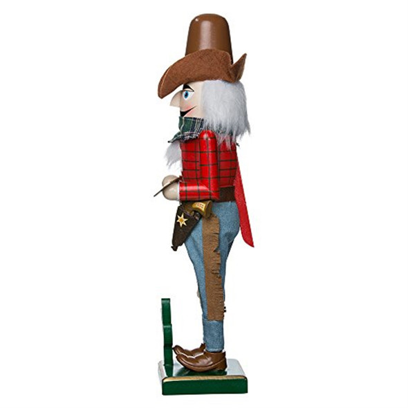 Kurt Adler Wooden Nutcracker Collection, Cowboy with Lasso Nutcracker, 15"