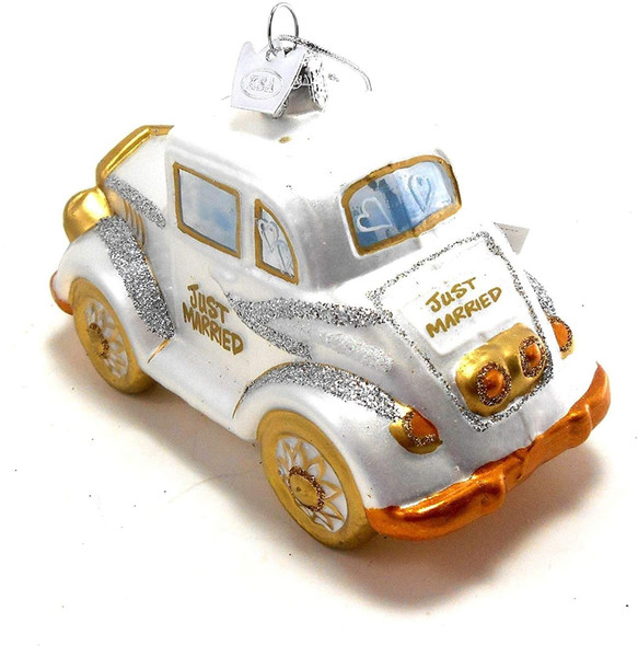 Kurt Adler Noble Gems Glass Ornament for Christmas Tree, Wedding Car