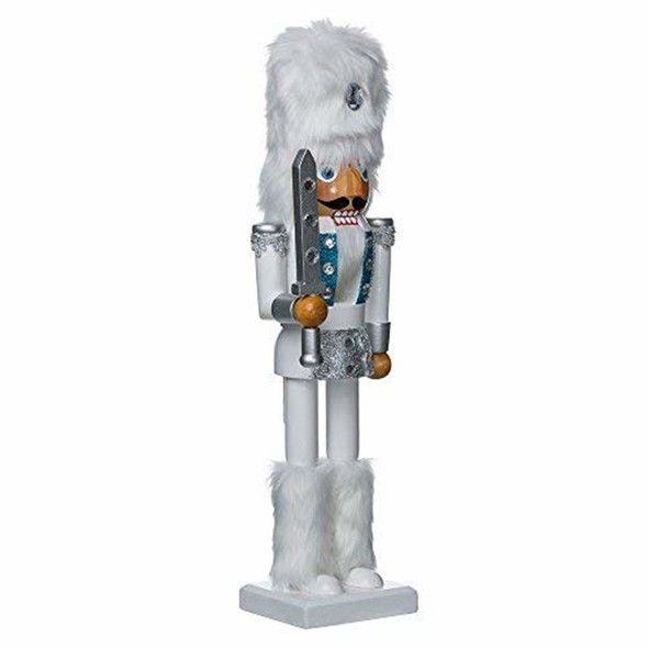 Kurt Adler Wooden Holiday Nutcracker, White Russian Soldier, 15"