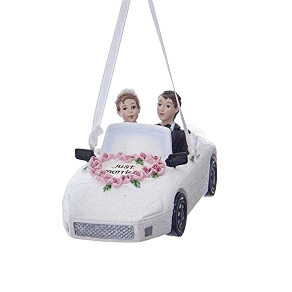 Kurt Adler Resin Ornament for Christmas Tree, Just Married Couple