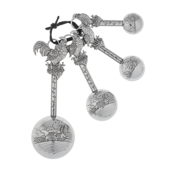 Ganz 4-Piece Zinc Alloy Measuring Spoons Set for Kitchens, Roosters