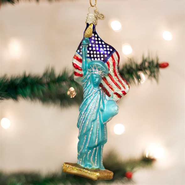 Old World Christmas Blown Glass Ornament for Christmas Tree, Statue of Liberty