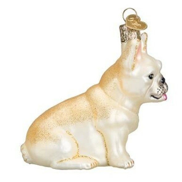 Old World Christmas Glass Blown Christmas Ornament, French Bulldog (With OWC Gift Box)