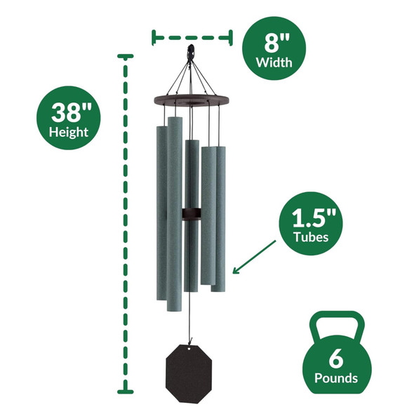 Lambright Chimes Solar Singer Wind Chime, Amish Handcrafted, 38in