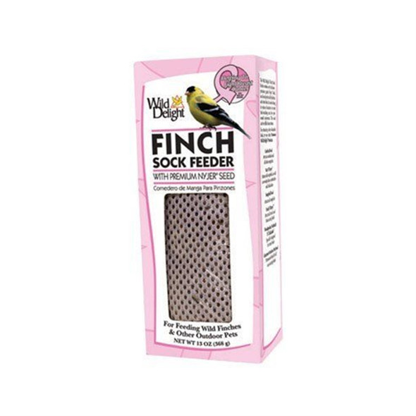 Wild Delight Finch Sock Feeder with Premium Nyjer Seed, 13oz