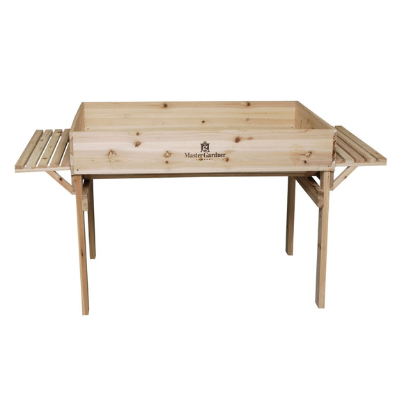 Master Gardner Wooden Elevated Heavy-Duty Raised Garden Bed Planter Box, 48" x 36"