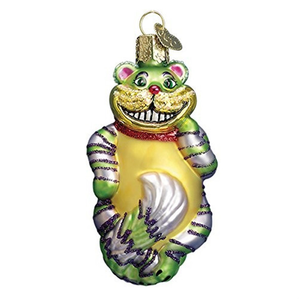Old World Christmas Glass Blown Ornament, Cheshire Cat (With OWC Gift Box)