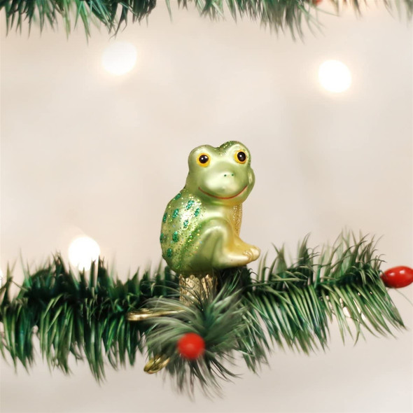 Old World Christmas Glass Blown Ornament, Happy Froggy (With OWC Gift Box)