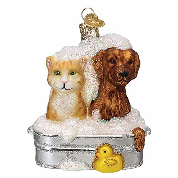 Old World Christmas Glass Blown Ornament, Bubble Bath Buddies (With OWC Gift Box)