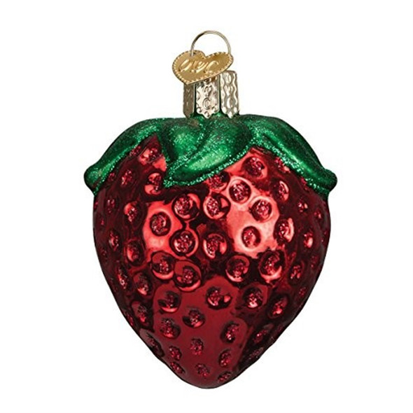Old World Christmas Blown Glass Ornament for Christmas Tree, Summer Strawberry