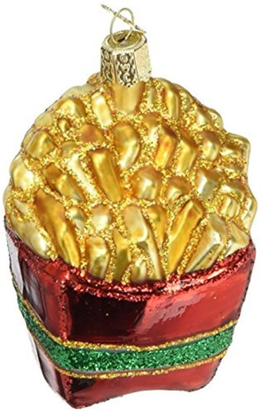 Old World Christmas Glass Blown Ornament for Christmas Tree, French Fries (With OWC Gift Box)