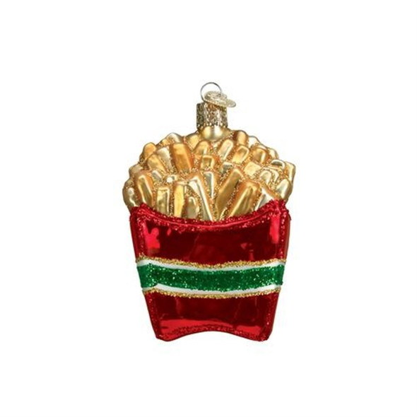Old World Christmas Blown Glass Ornament for Christmas Tree, French Fries