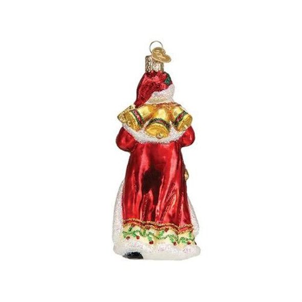 Old World Christmas Glass Blown Ornament, Father Christmas with Bells (With OWC Gift Box)