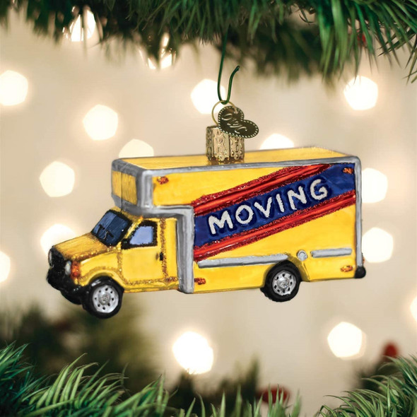 Old World Christmas Hanging Ornament For Christmas Trees, Moving Truck (With OWC Gift Box)