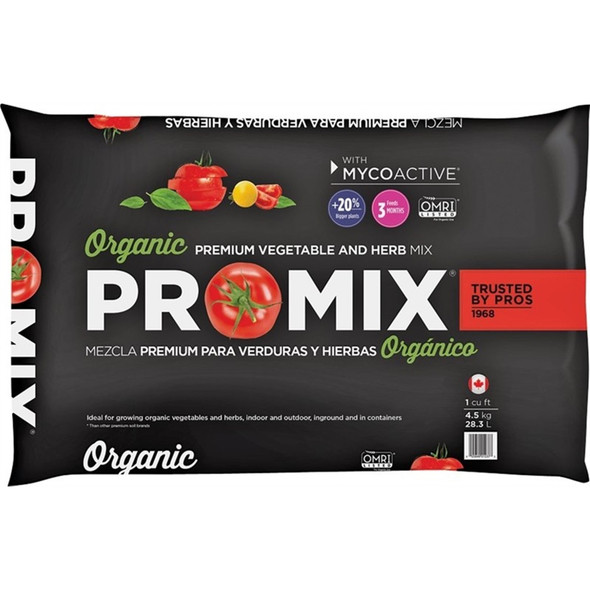 PRO-MIX Premium Organic Vegetable and Herb Soil Mix with MYCOACTIVE, 1 cu ft