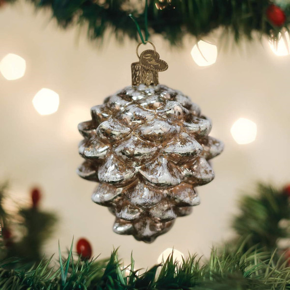 Old World Christmas Blown Glass Ornament for Christmas Tree, Vintage Hanging Pinecone