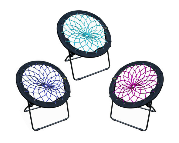 Zenithen Limited Bungee Dish Chairs - Pack of 3 Chairs: Teal, Plum, Indigo