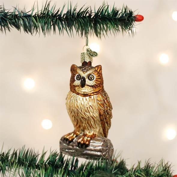 Old World Christmas Wise Old Owl Glass Blown Ornament for Christmas Tree
