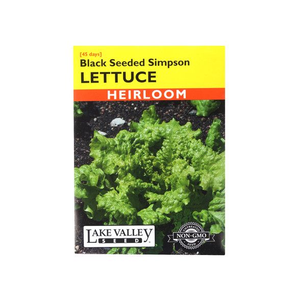 Lake Valley Seed Lettuce, Black Seeded Simpson Heirloom Vegetable, 1.5g