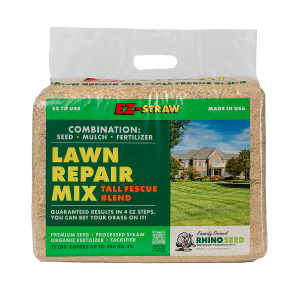 EZ Straw Lawn Repair Mix Tall Fescue Blend - Seed, Mulch and Fertilizer Combination, 200sq ft.