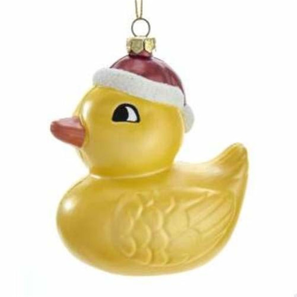 Kurt Adler Plastic Ornament for Christmas Tree, Yellow Duck