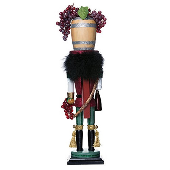 Kurt Adler Hollywood Wine Barrel Hat Nutcracker, 18.9