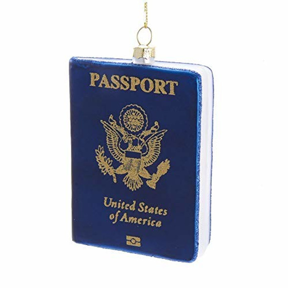 Kurt Adler Glass US Passport Ornament for Christmas Tree Kurt Adler Glass US Passport Ornament for Christmas Tree